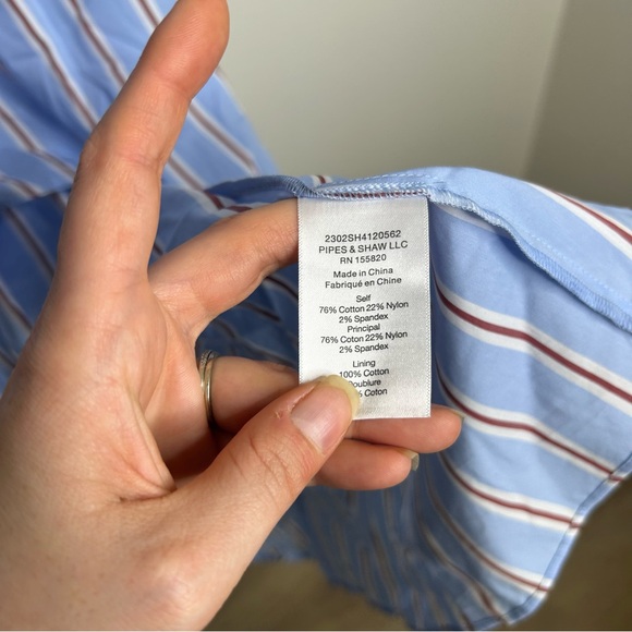 NWT Veronica Beard Afton Shirt Wrap Dress Striped Blue Size 2 - Picture 13 of 15